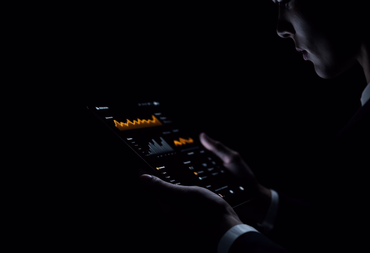 image of business professionals interacting with technology (for a b2b saas)