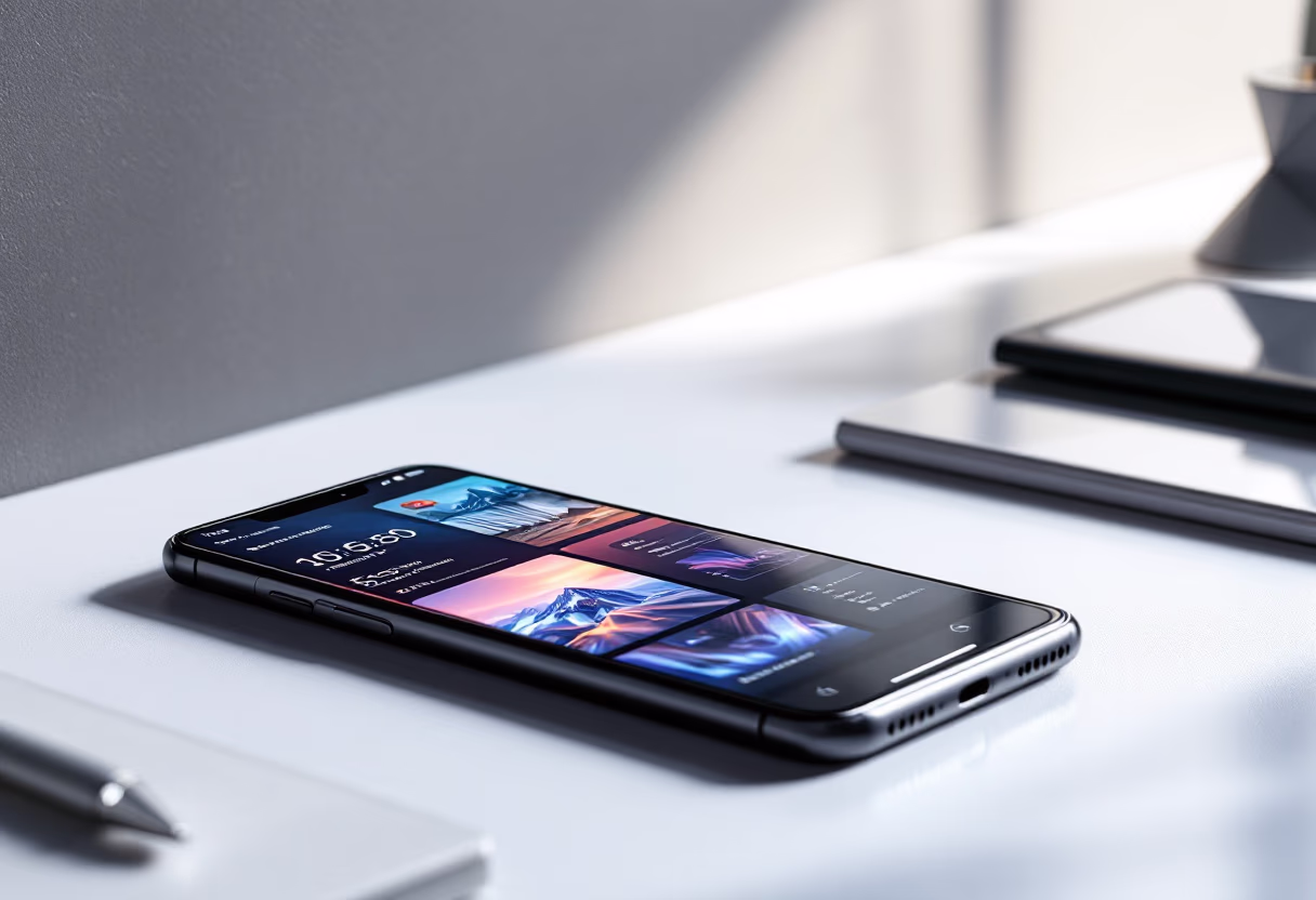 mobile device with productivity app