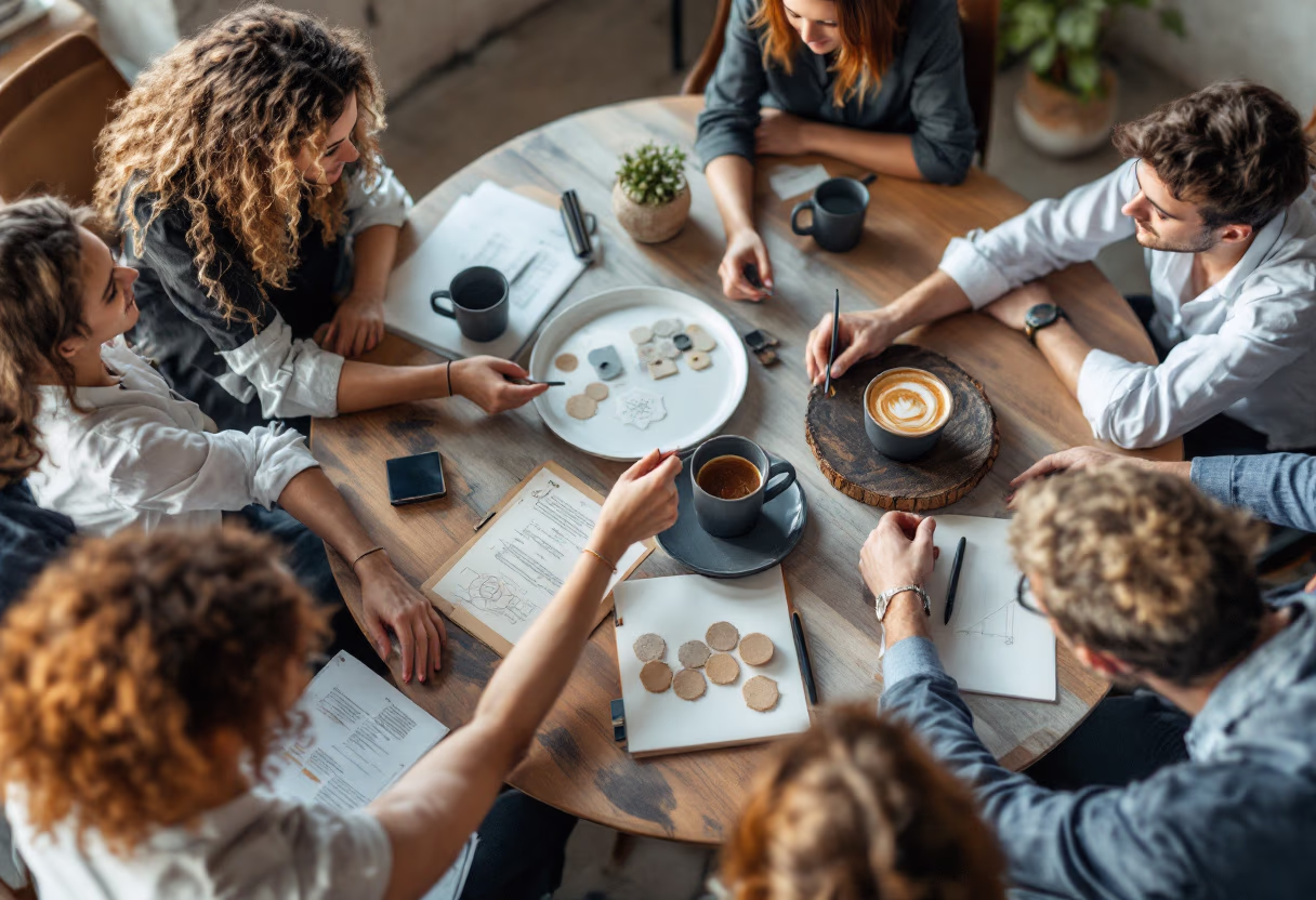 image of brainstorming session (for a productivity tools business)