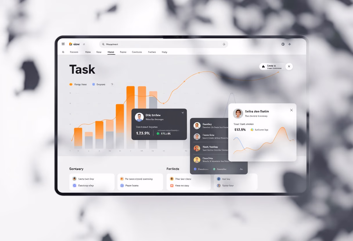 interface of task management module for productivity tools business