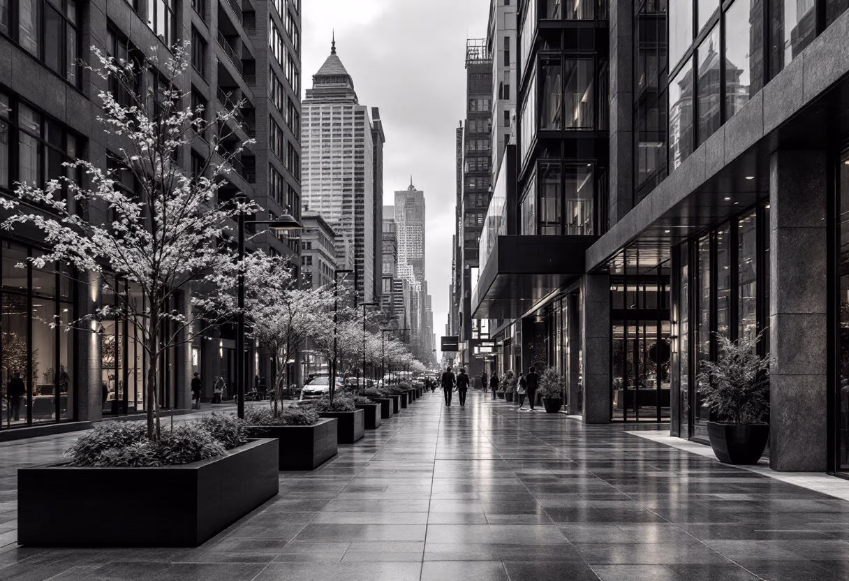 image of a busy downtown area for a mobility and transportation business [background image]