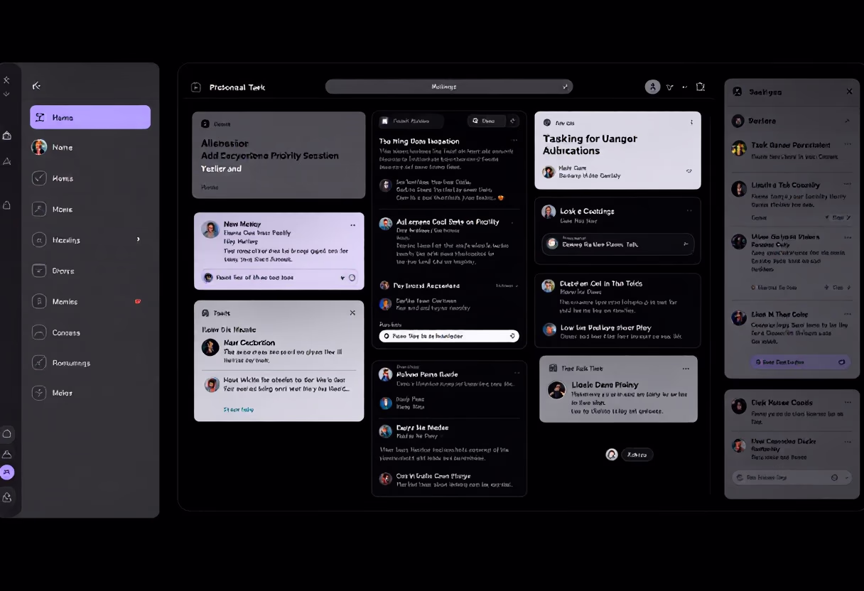 interface of task management module (for a productivity tools business)