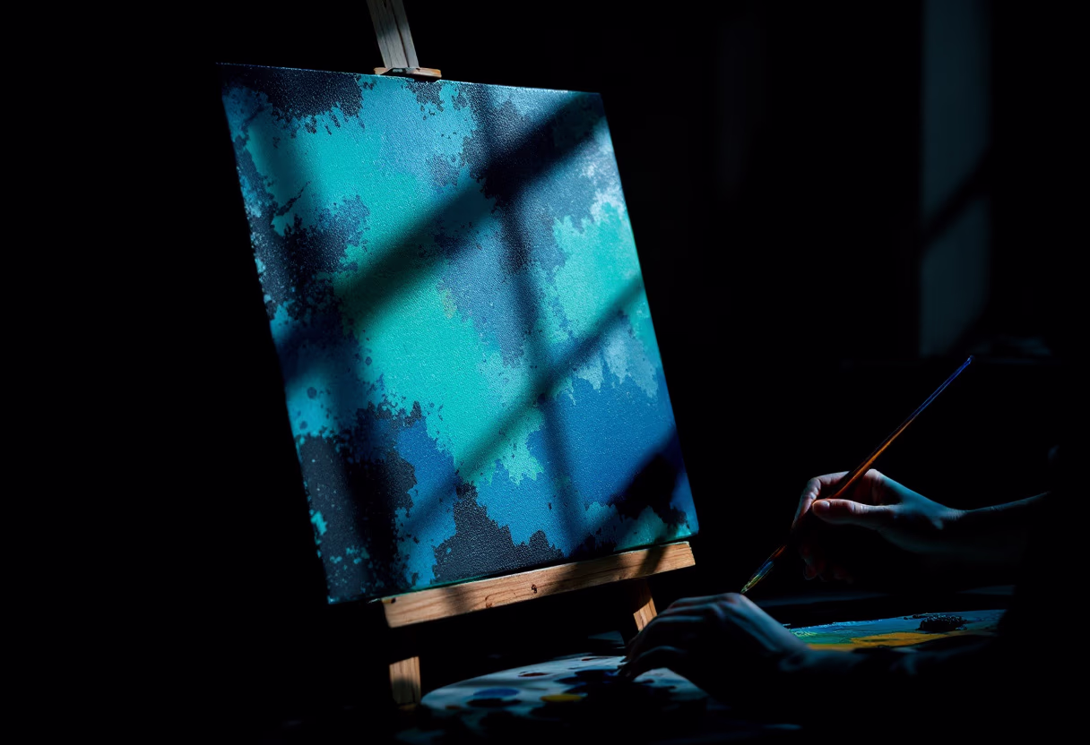 image of a diy painting project for a living room wall