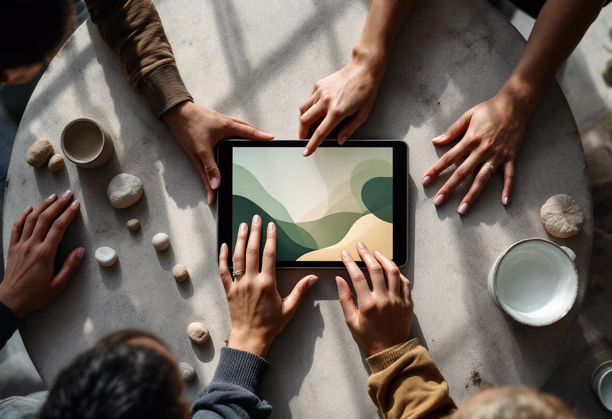 image of students collaborating on a project (for a edtech)