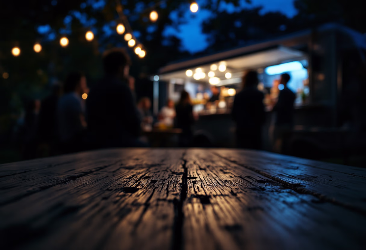image of outdoor dining experience (for a food truck)