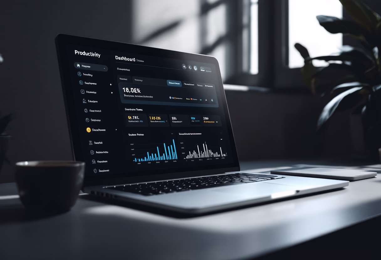 [interface] image of a dashboard interface (for a productivity tools business)