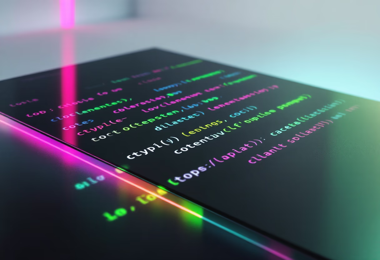 [background image] image of coding on a computer screen (for a ai fintech company)
