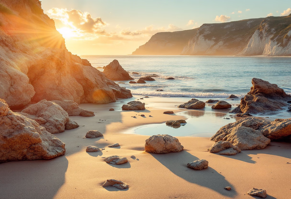 image of a tranquil coastal scene for a travel agency