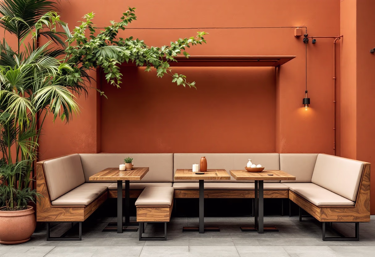 [background image] image of an outdoor eating area (for a food truck)
