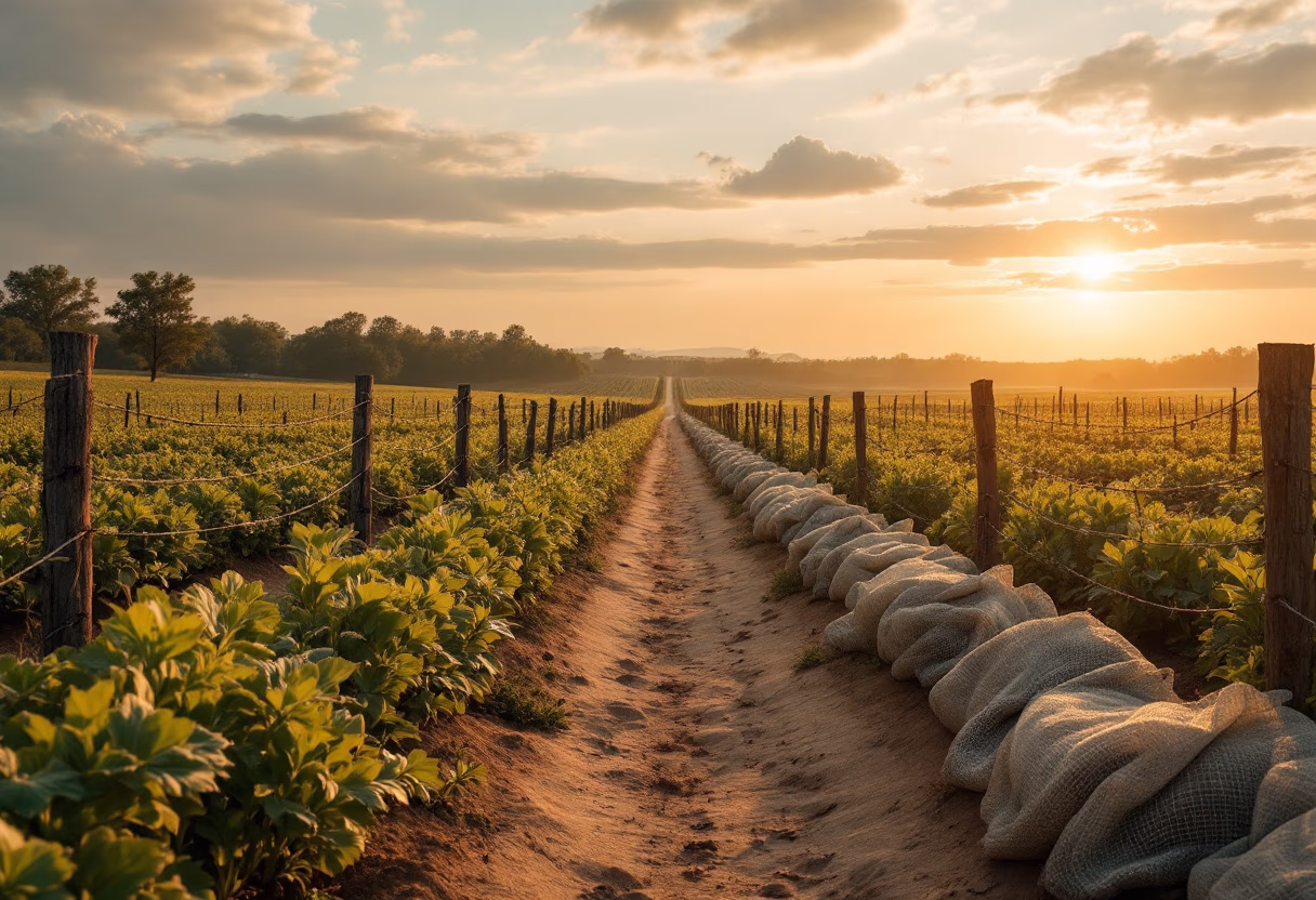 image of farmland with sunrise (for a agricultural services)