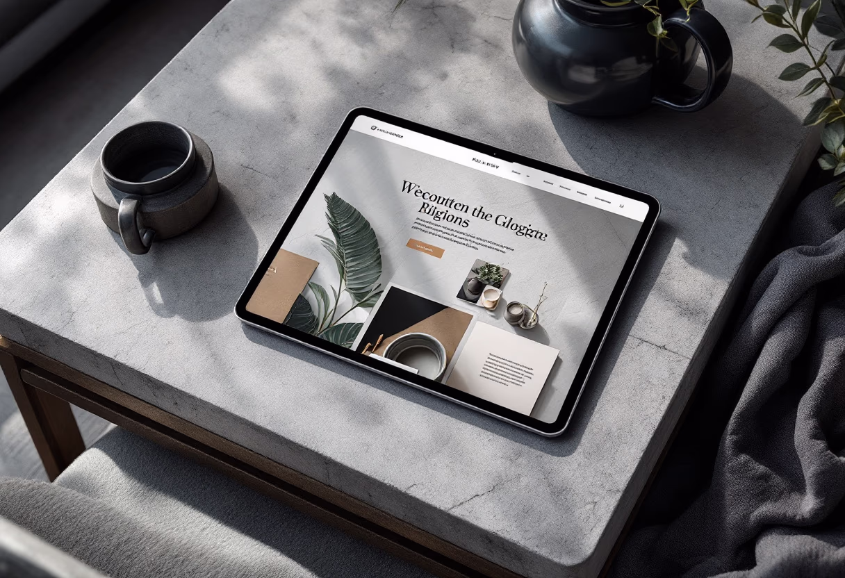 [digital project] image of a website design on a tablet screen (for a web development agency)