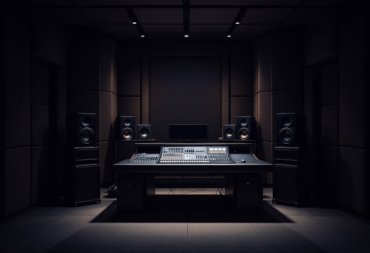 image of soundproof studio room (photography) (for a music studio)