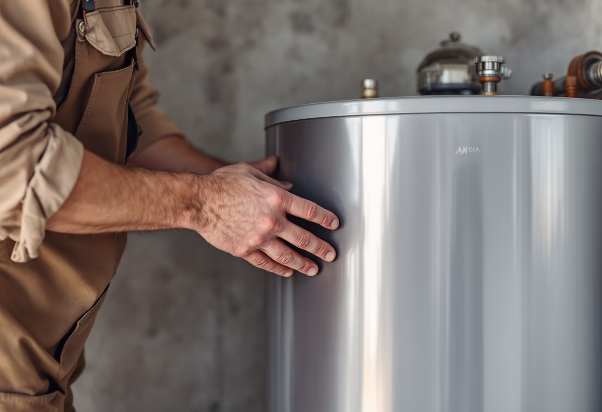 image of water heater installation