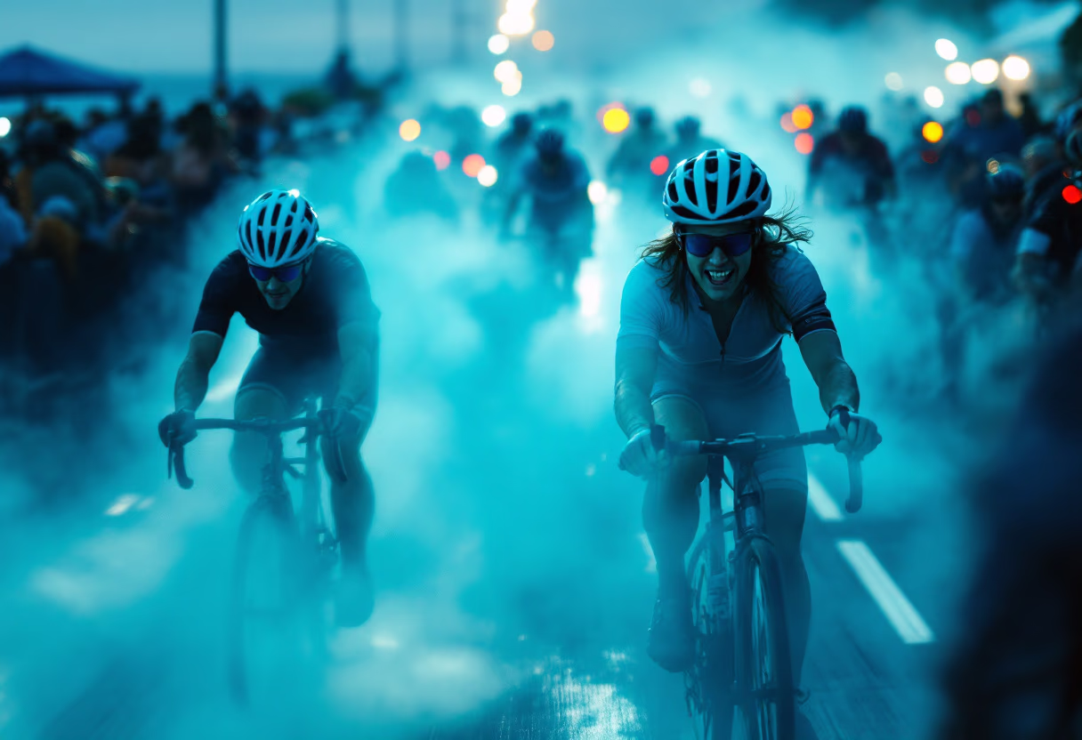 image of cycling community event (for a bicycle shop)