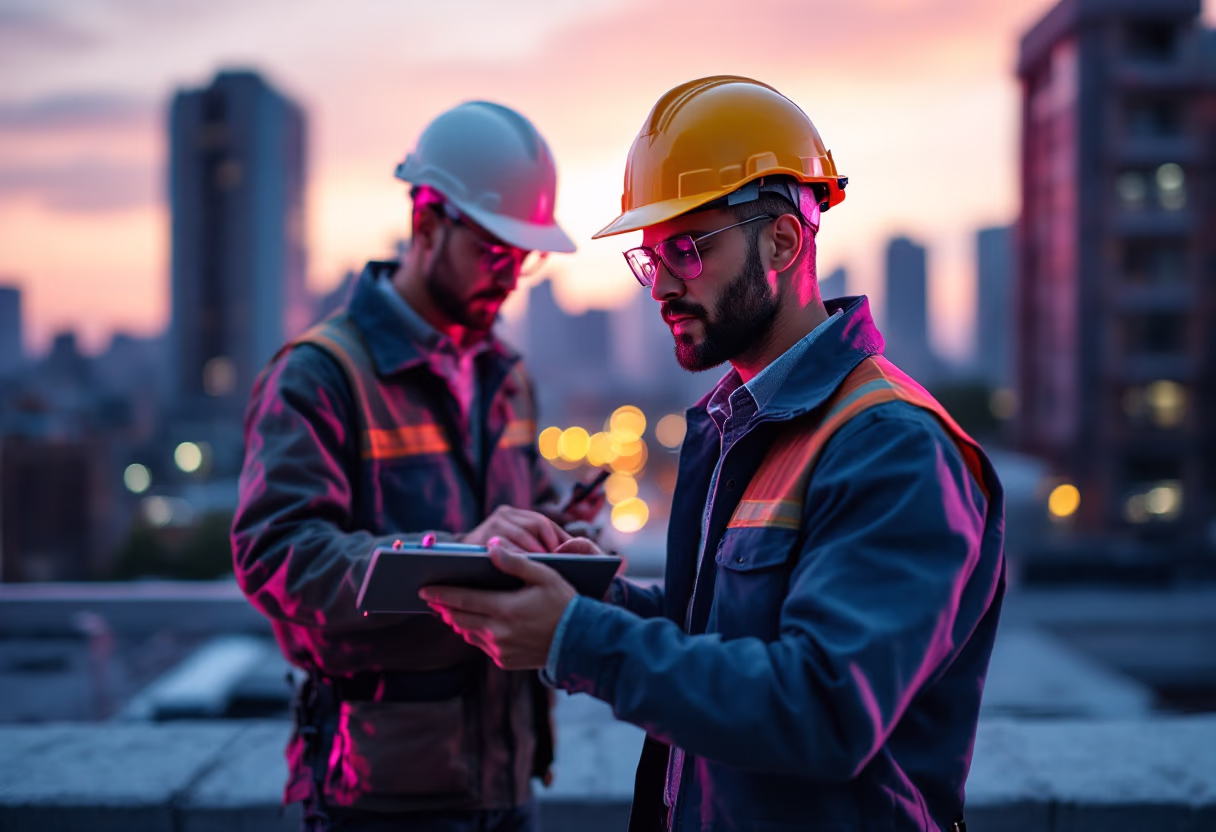 image of contractor on rooftop