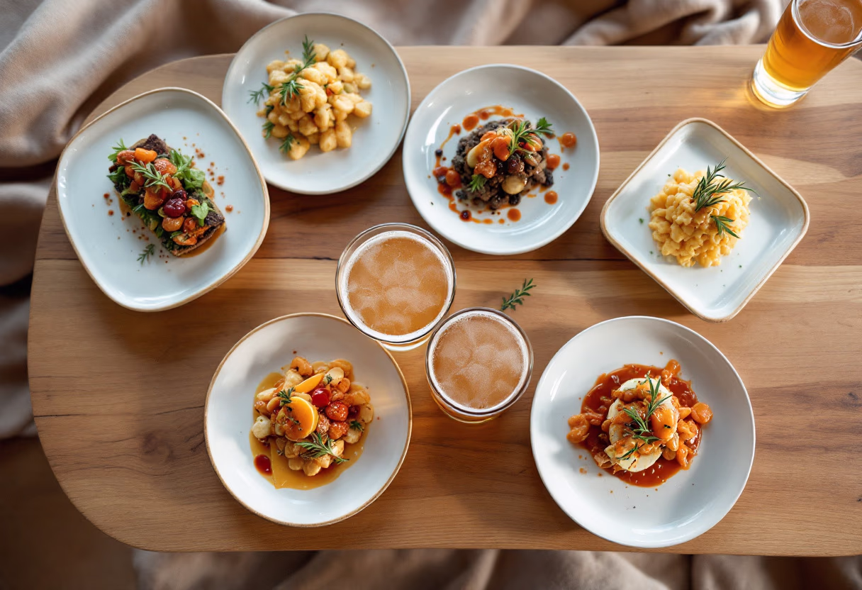 image of beer with food pairing
