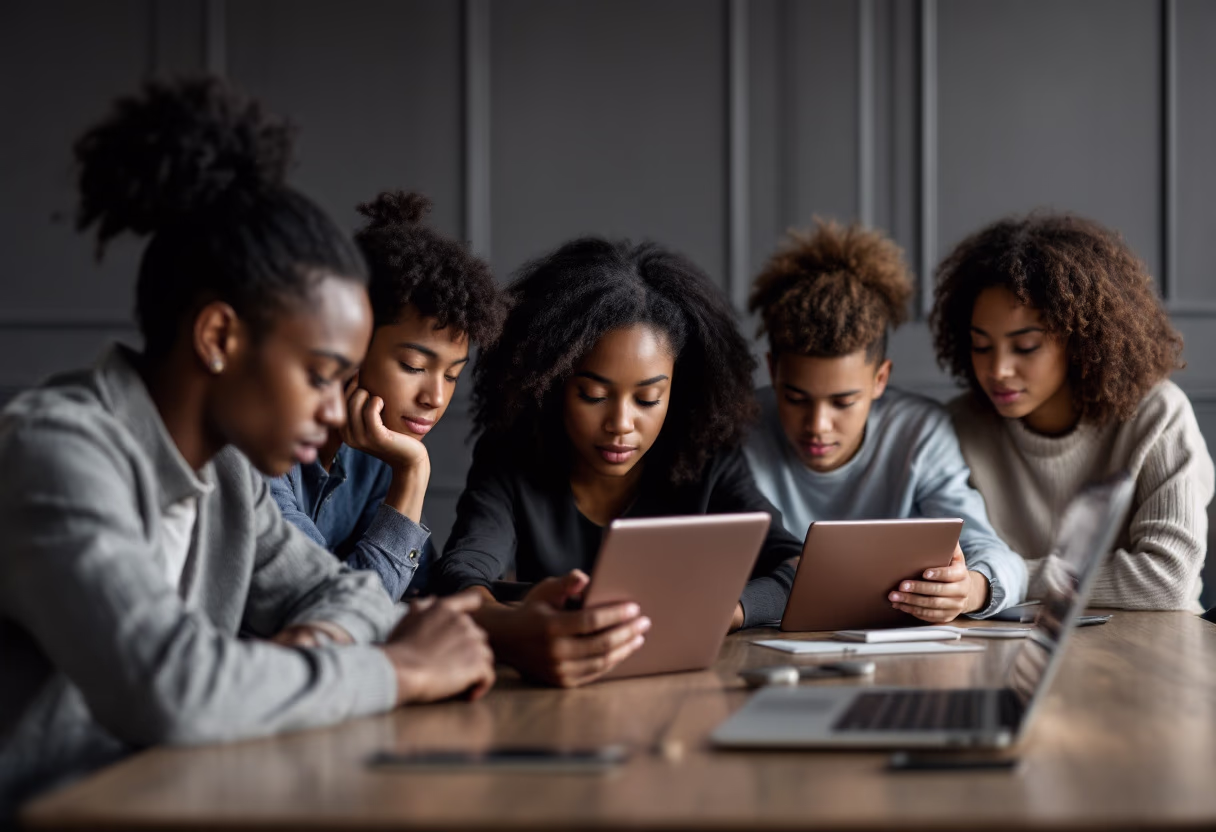 image of students using technology for edtech