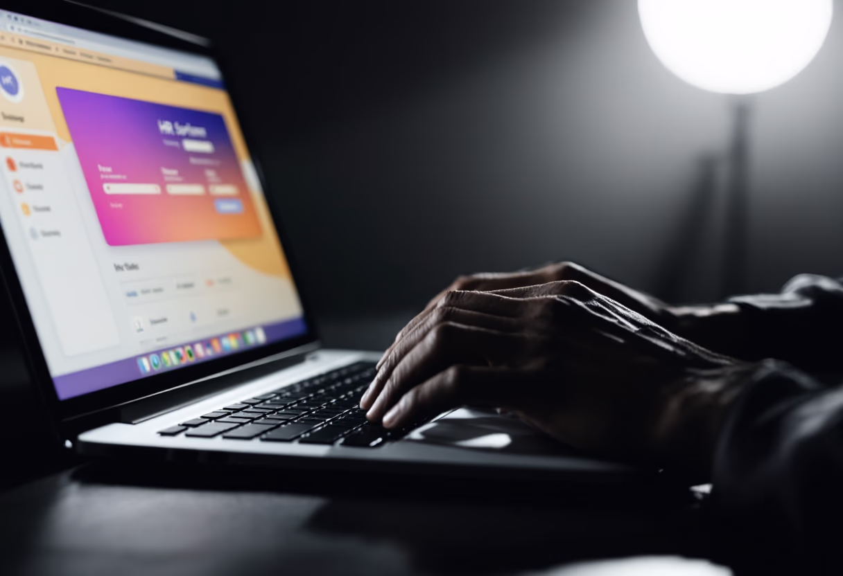 interface image of employee interacting with hr software