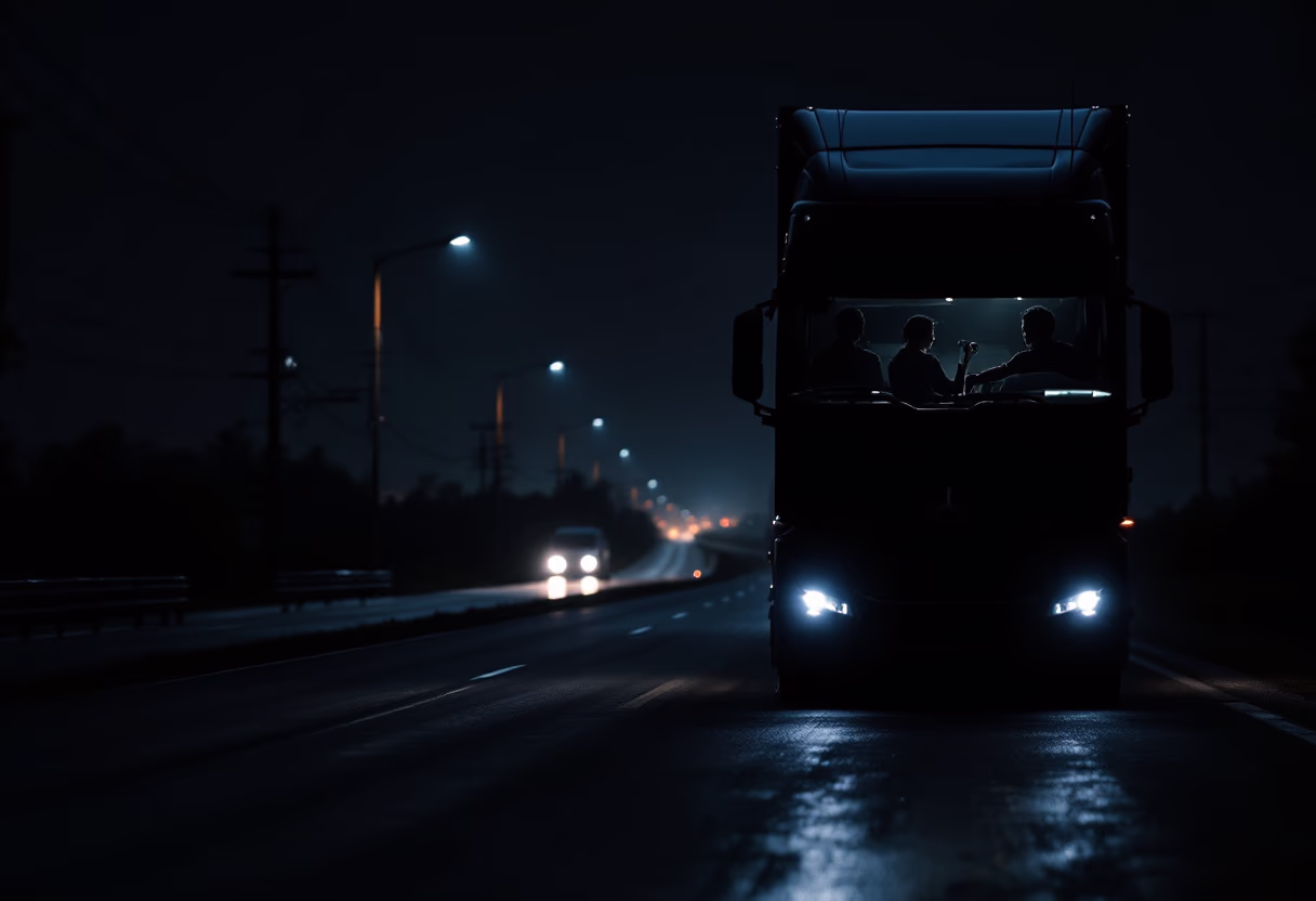 image of truck on the road