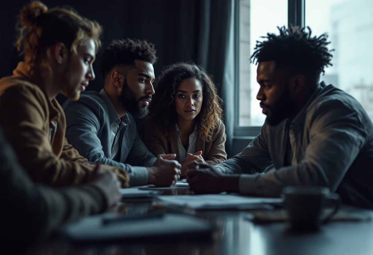 image of team discussion (for a hr tech)