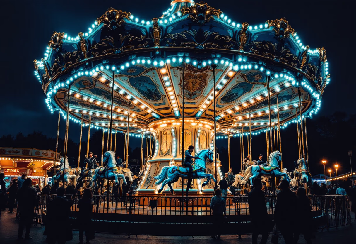 image of park with people enjoying rides