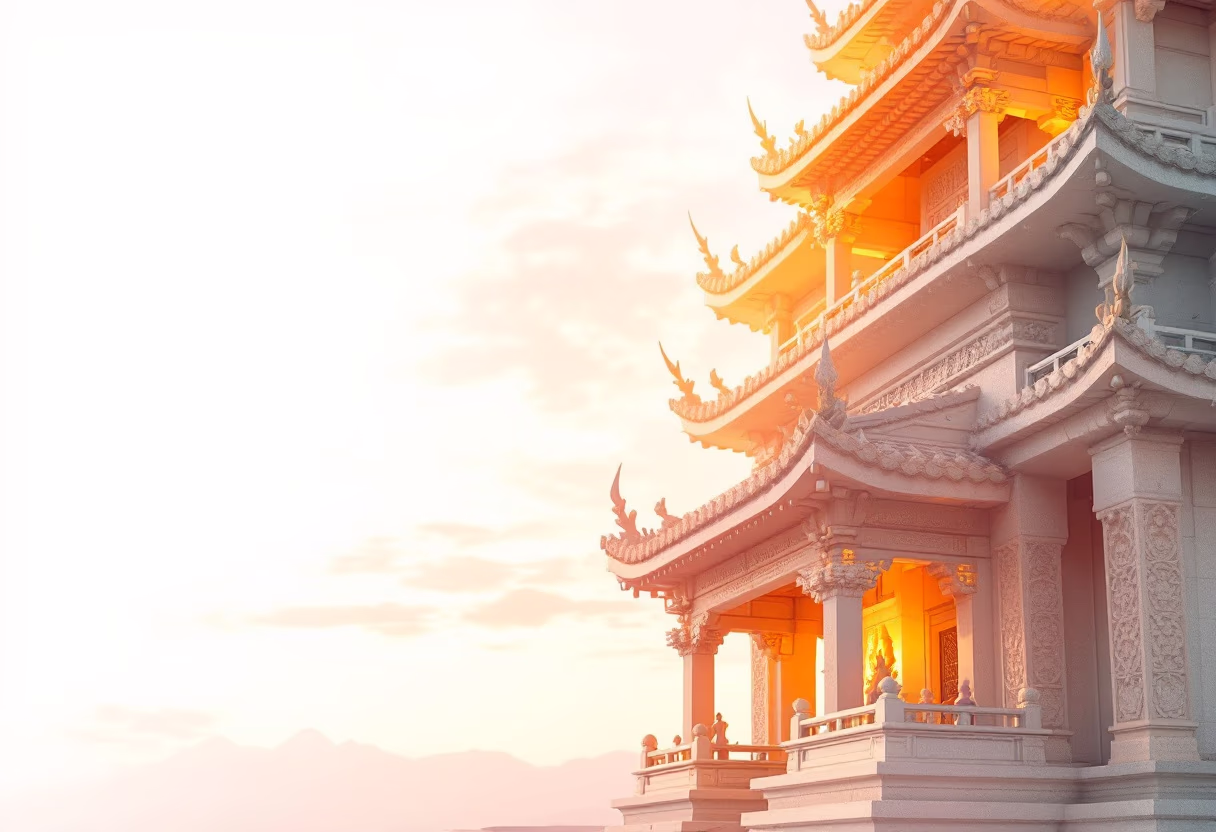 [background image] image of temple at sunrise