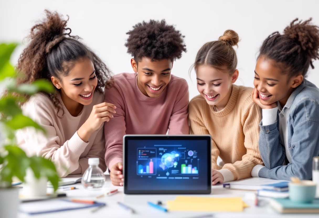 image of students sharing a project