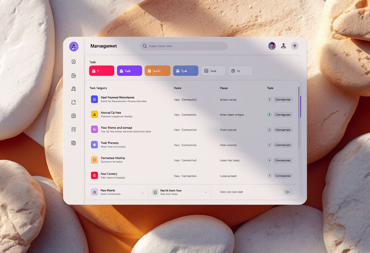 [interface] interface of task management module (for a productivity tools business)