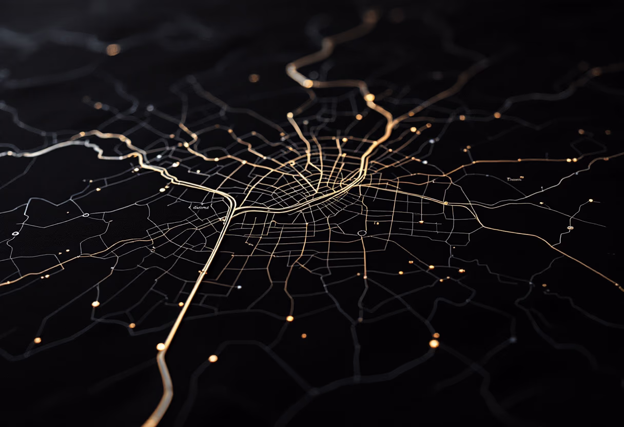 [background image] image of driving route (for a food truck)