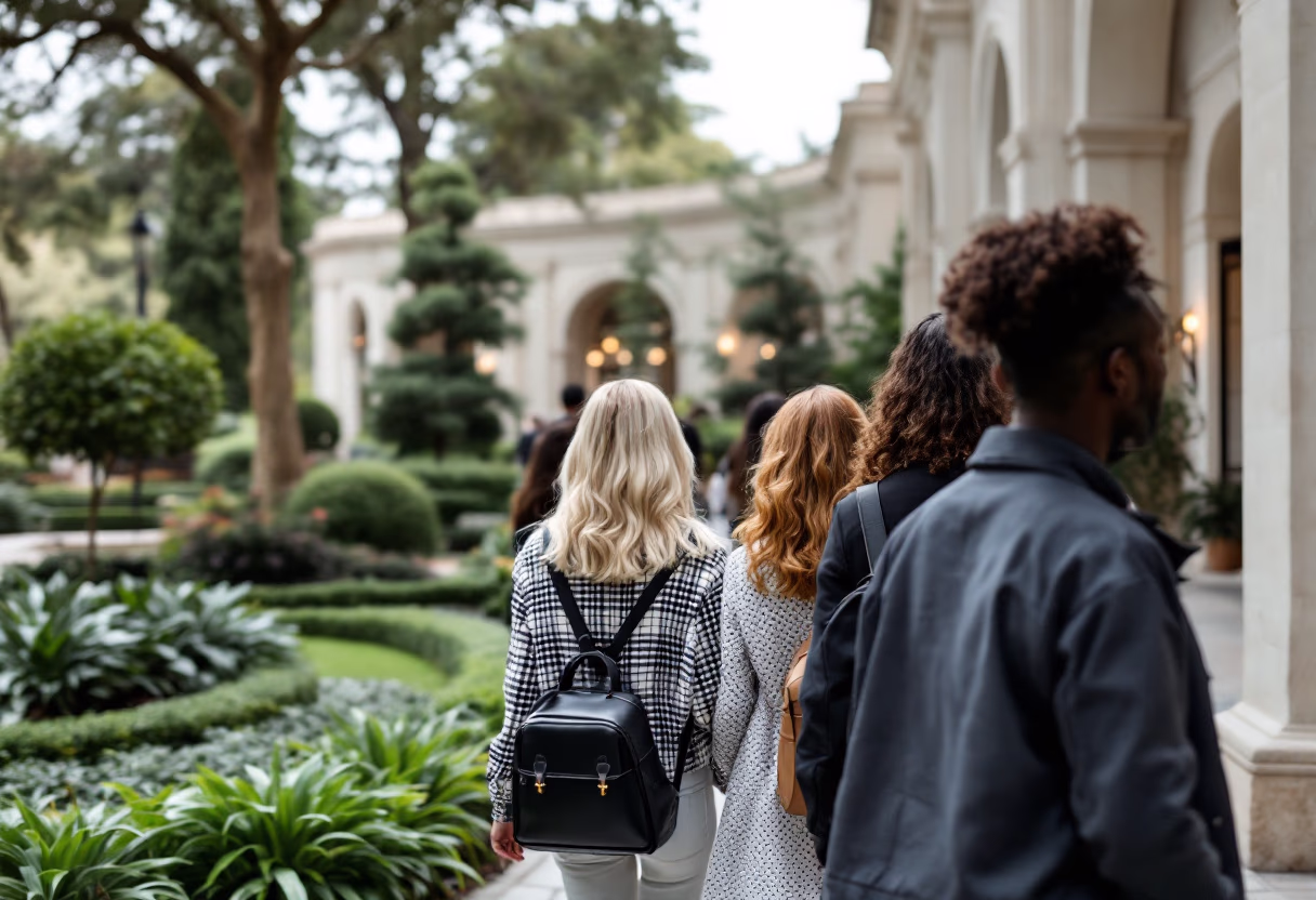 image of prospective students on campus tour