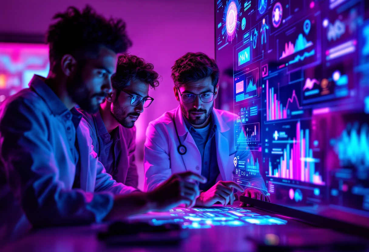 image of ai engineers working (for a ai healthcare company)