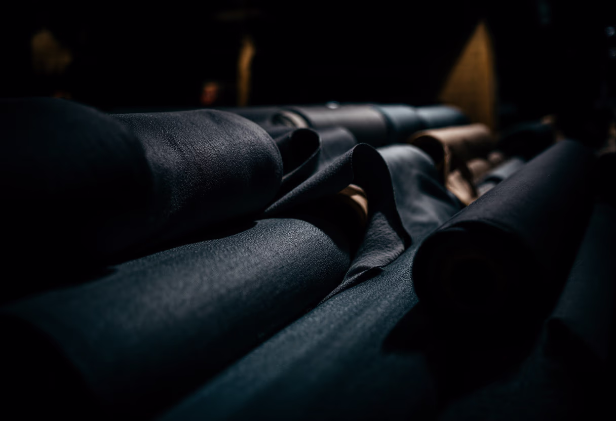 [background image] image of fabric rolls on shelves (for a tailors & alteration shop)