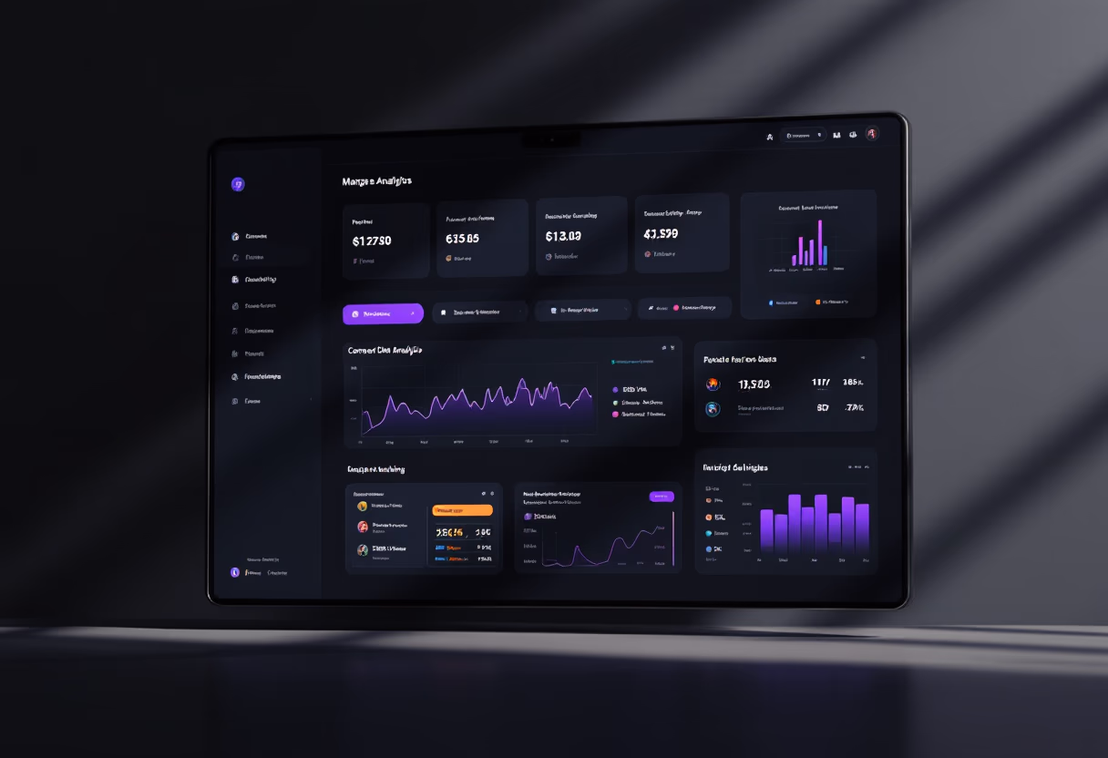 [interface] screenshot of data analytics dashboard (for an ai saas company)