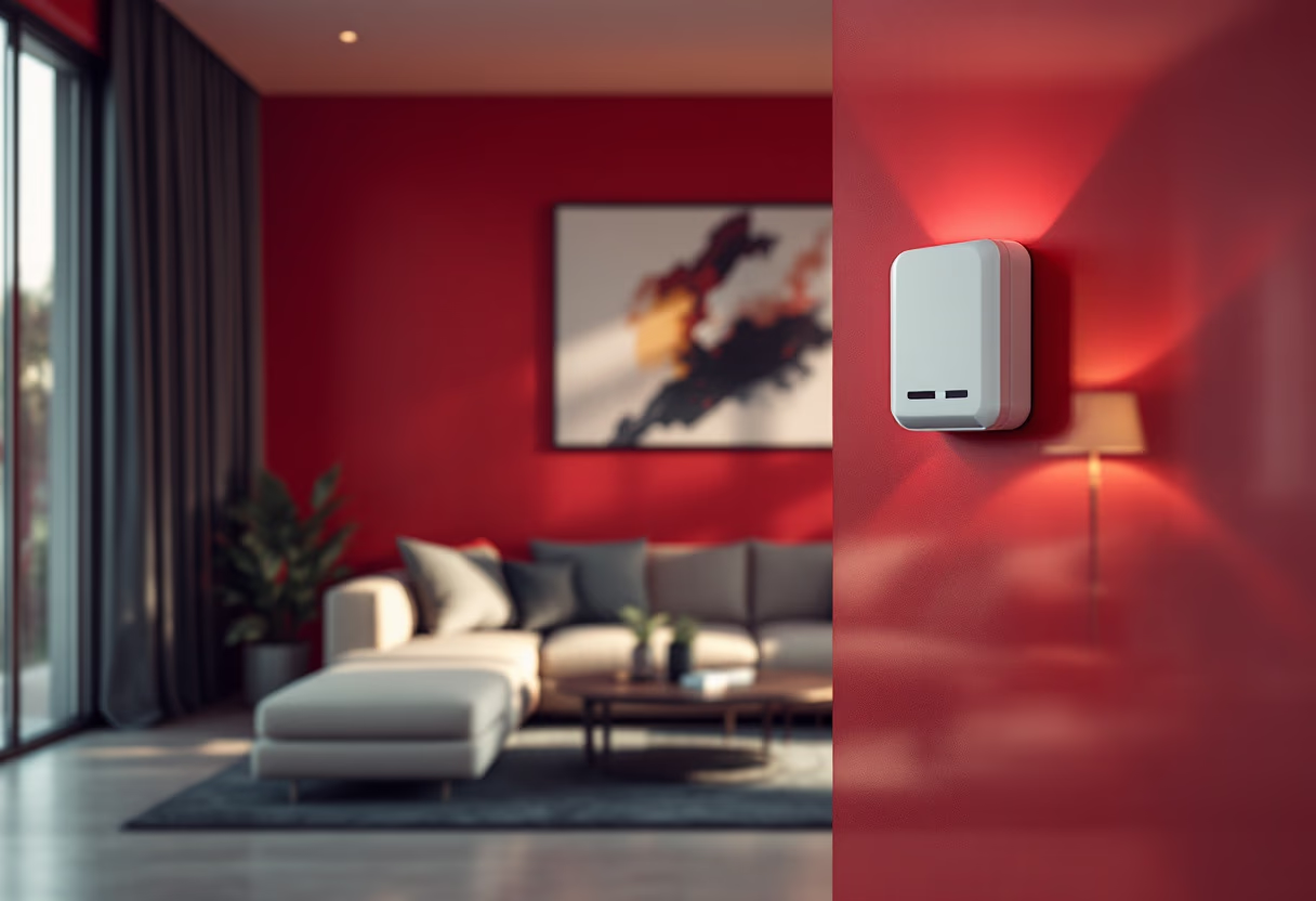 image of a home with an alarm system