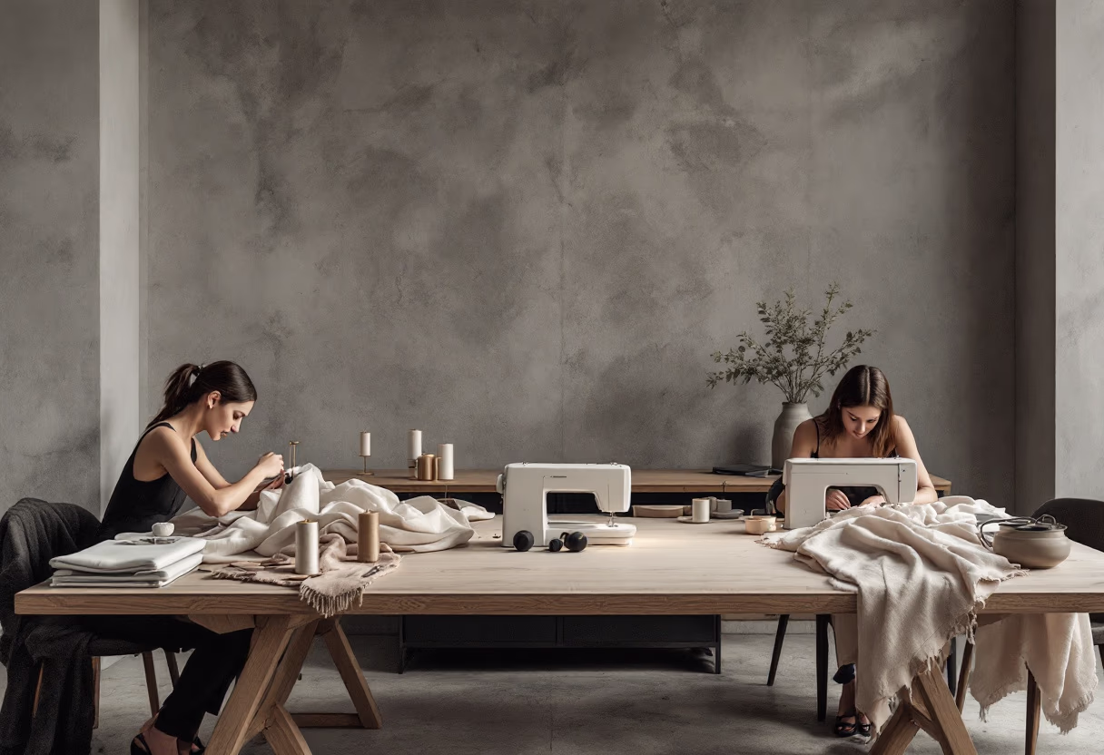 image of sewing class in session