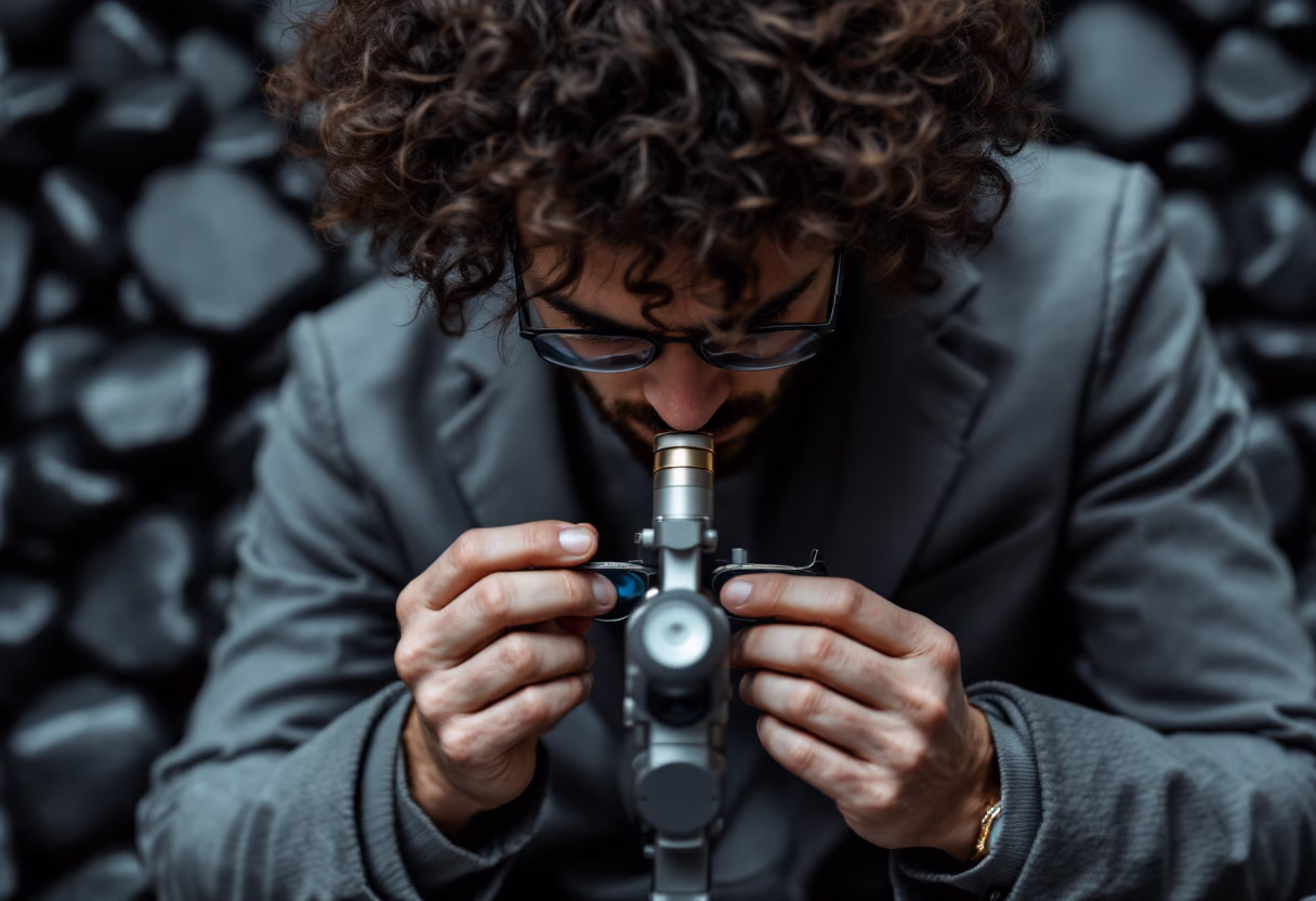 image of an optometrist with eye examination equipment