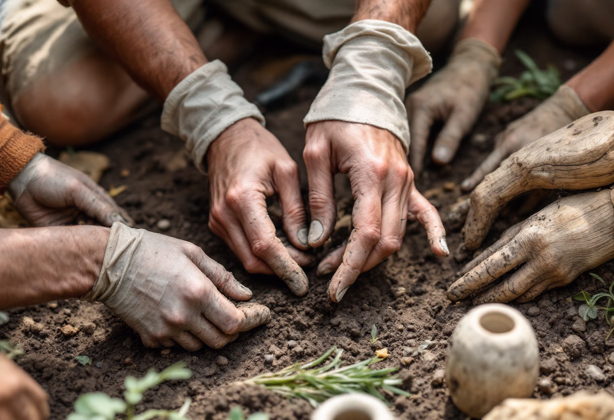 image of conservation team in action