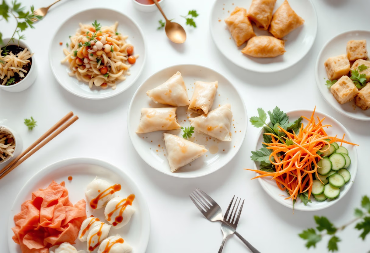 image of a variety of appetizers (for a chinese restaurant)