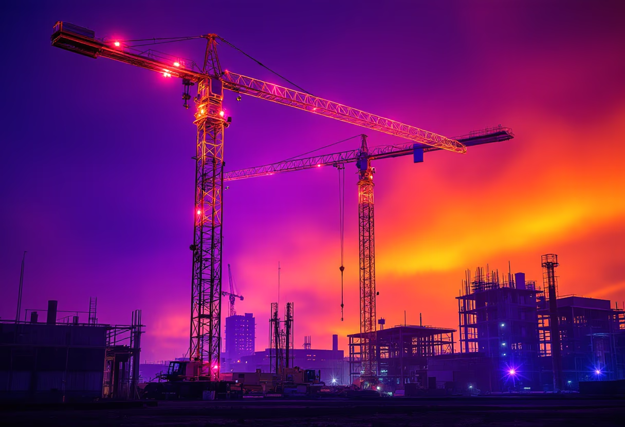 [background image] image of construction site with crane (for a construction company)