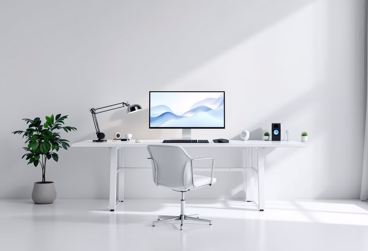 [background image] image of tech workspace (for an ai developer tools)