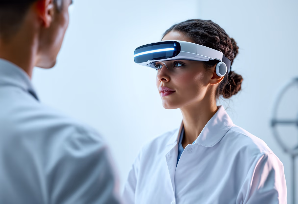 image of augmented reality service demonstration in a healthcare setting