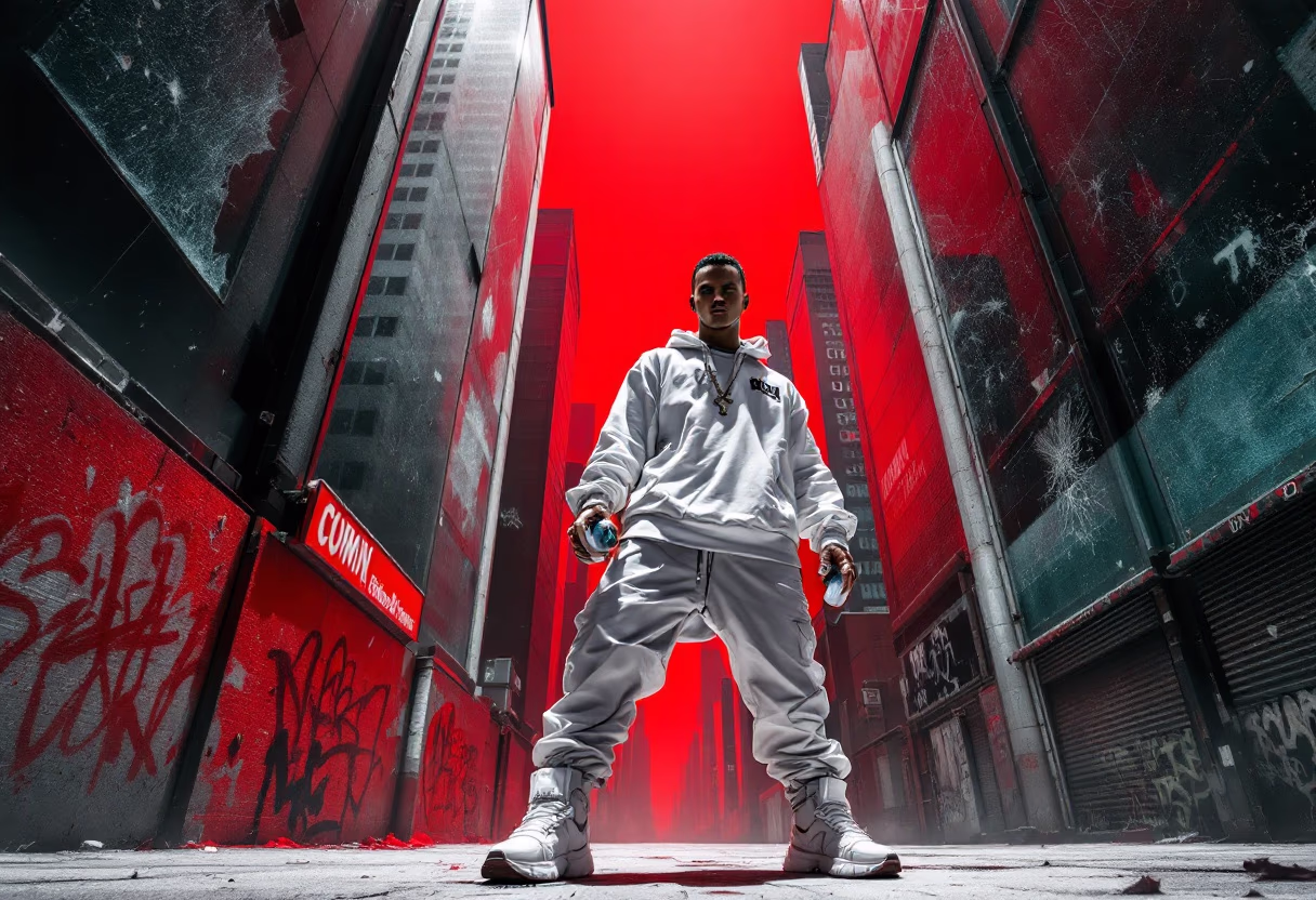image of vibrant game scene in an urban battle zone