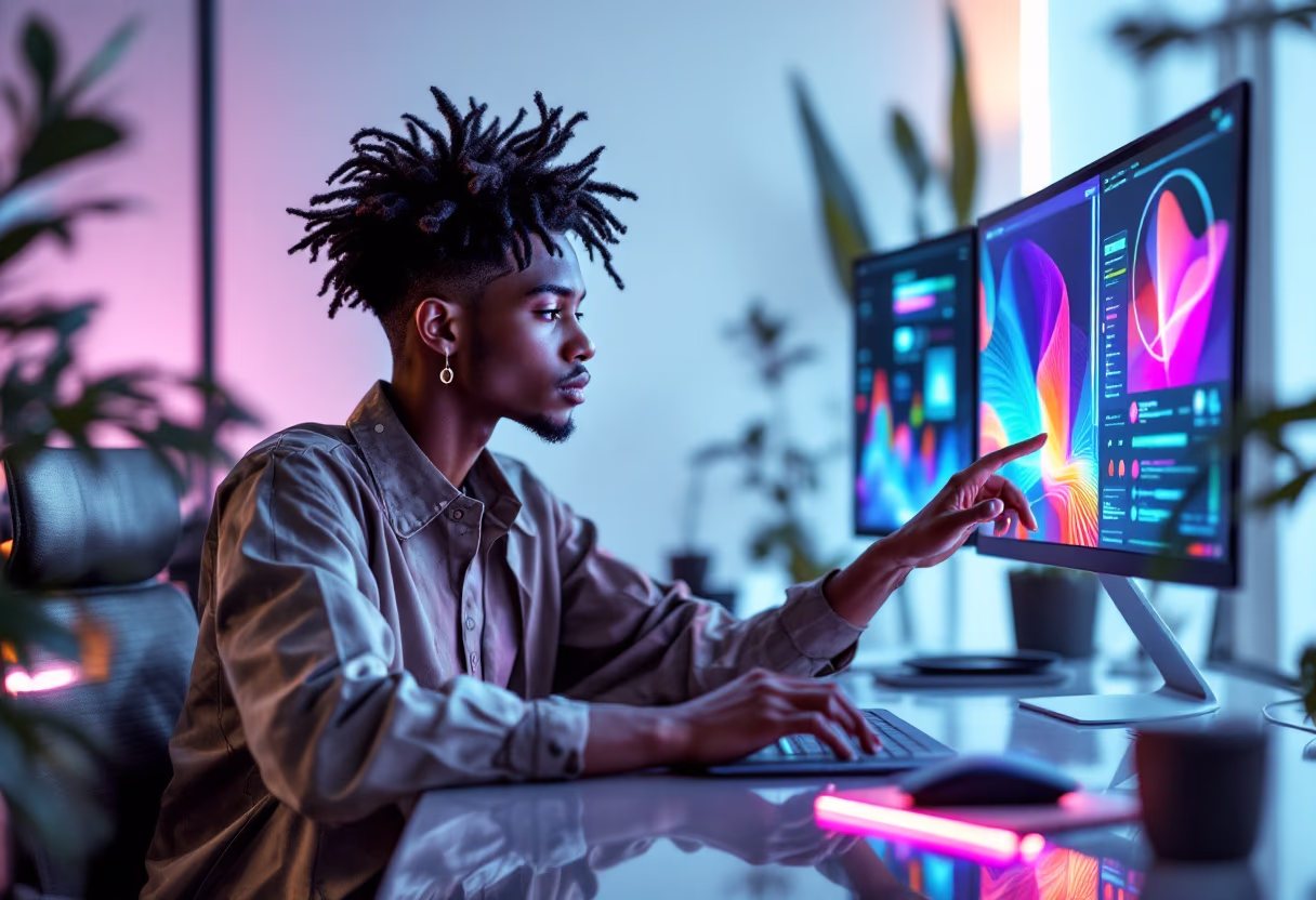 image of an individual using productivity software