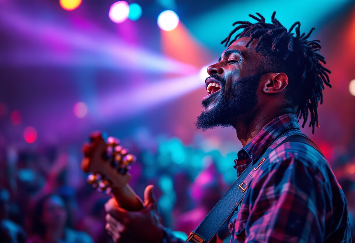 image of musician at music festival