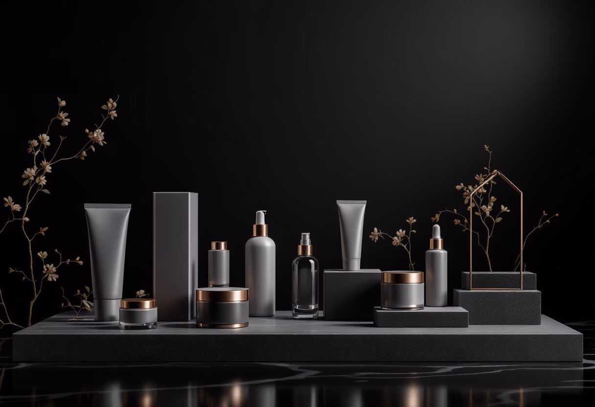 [background image] of retail setting (for a beauty product)