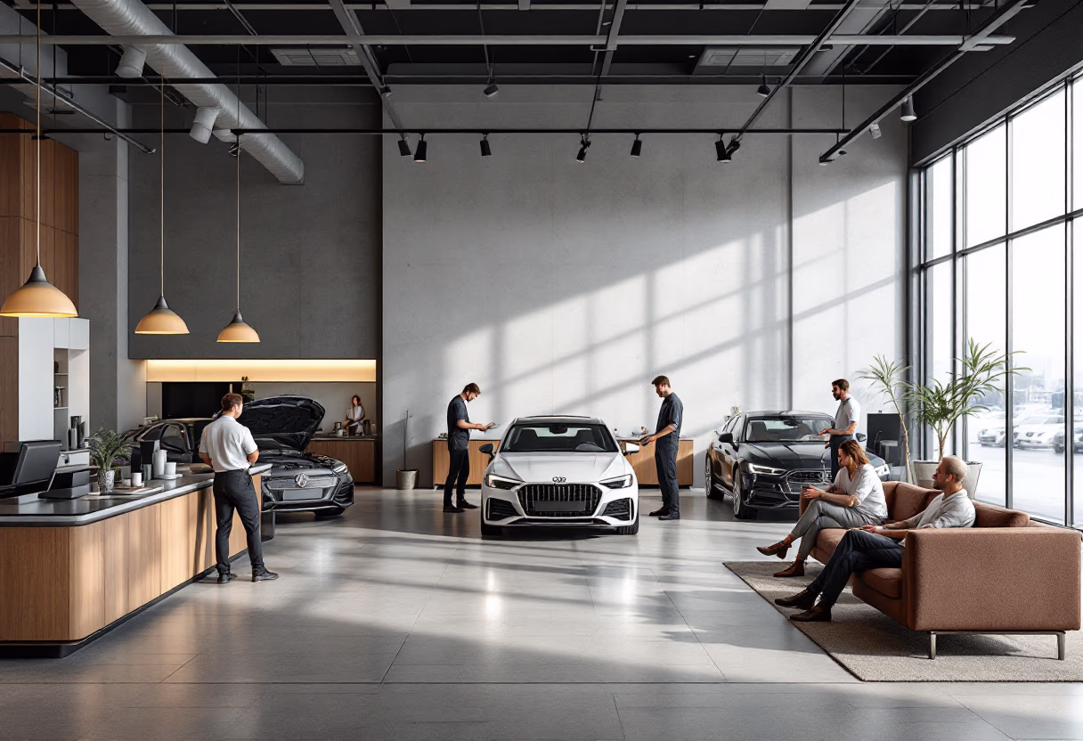 image of auto dealership service center