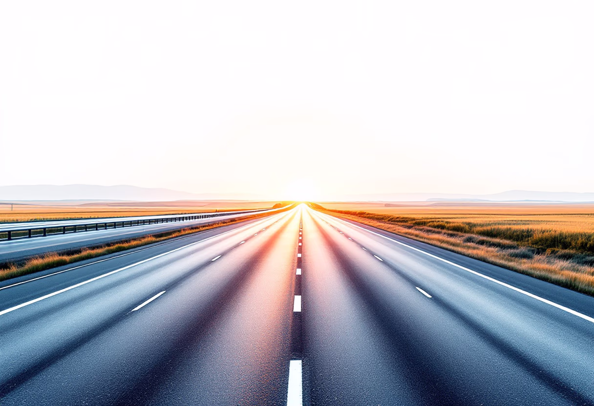 [background image] image of highway at dawn (for a trucking company)