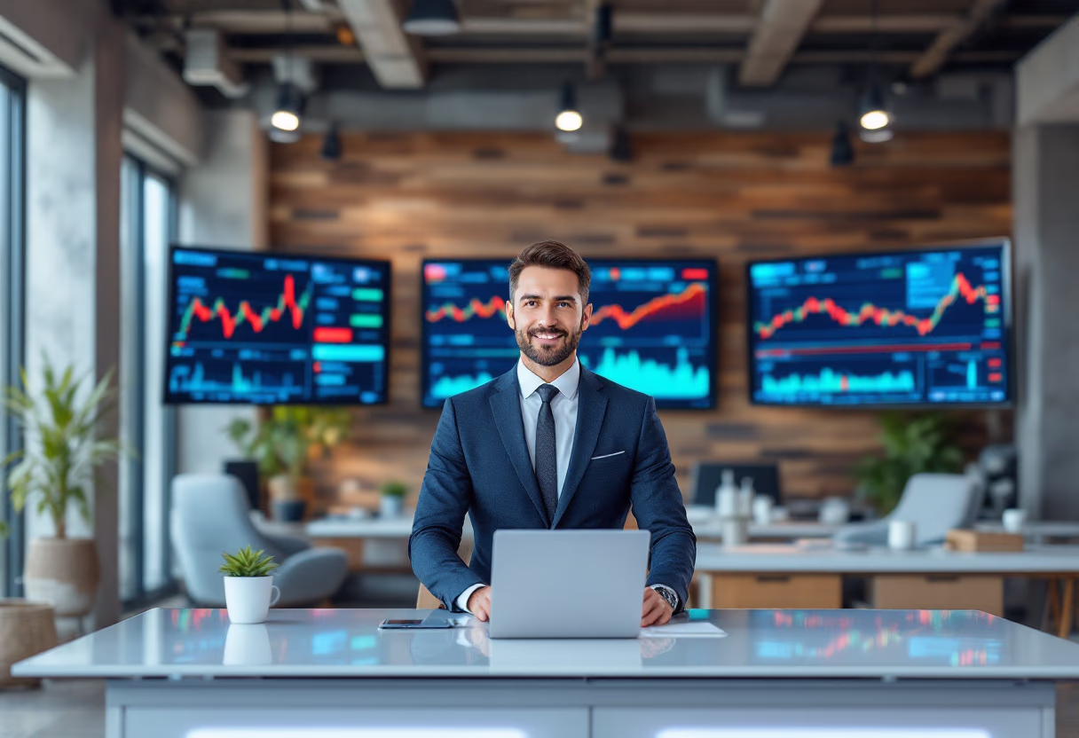 image of financial news broadcast