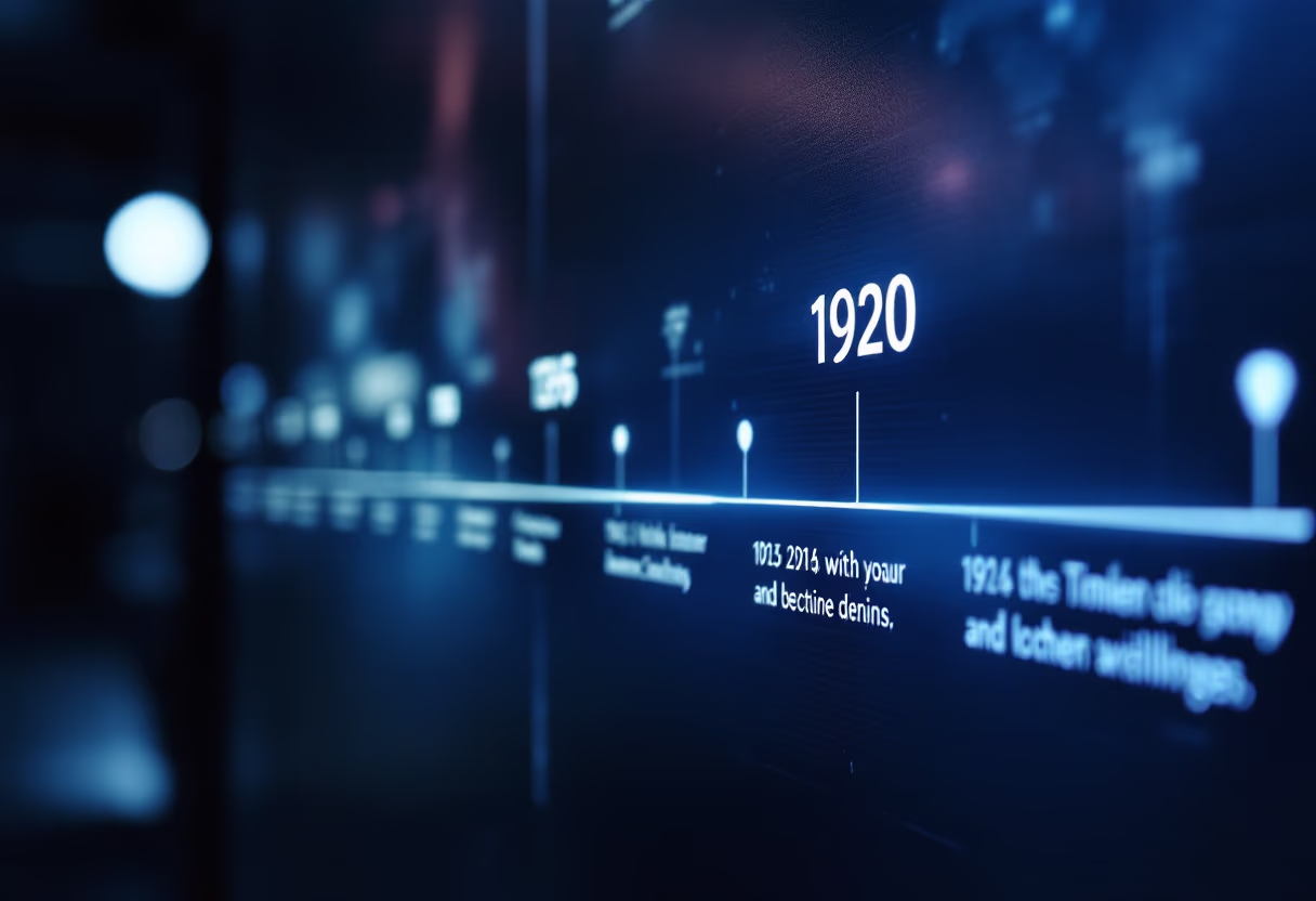 image of company milestones in a timeline format (for an edtech)