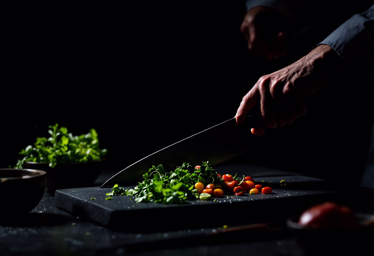 image of kitchen during service (for a fine dining restaurant)